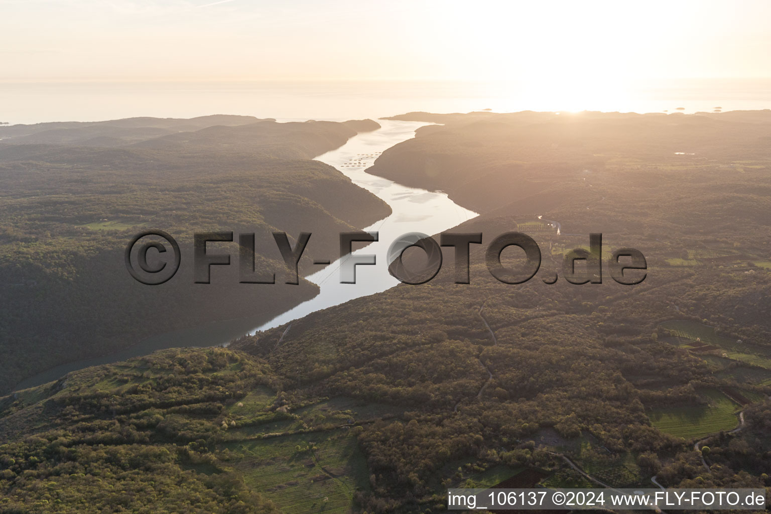 Vue oblique de Jural dans le département Gespanschaft Istrien, Croatie