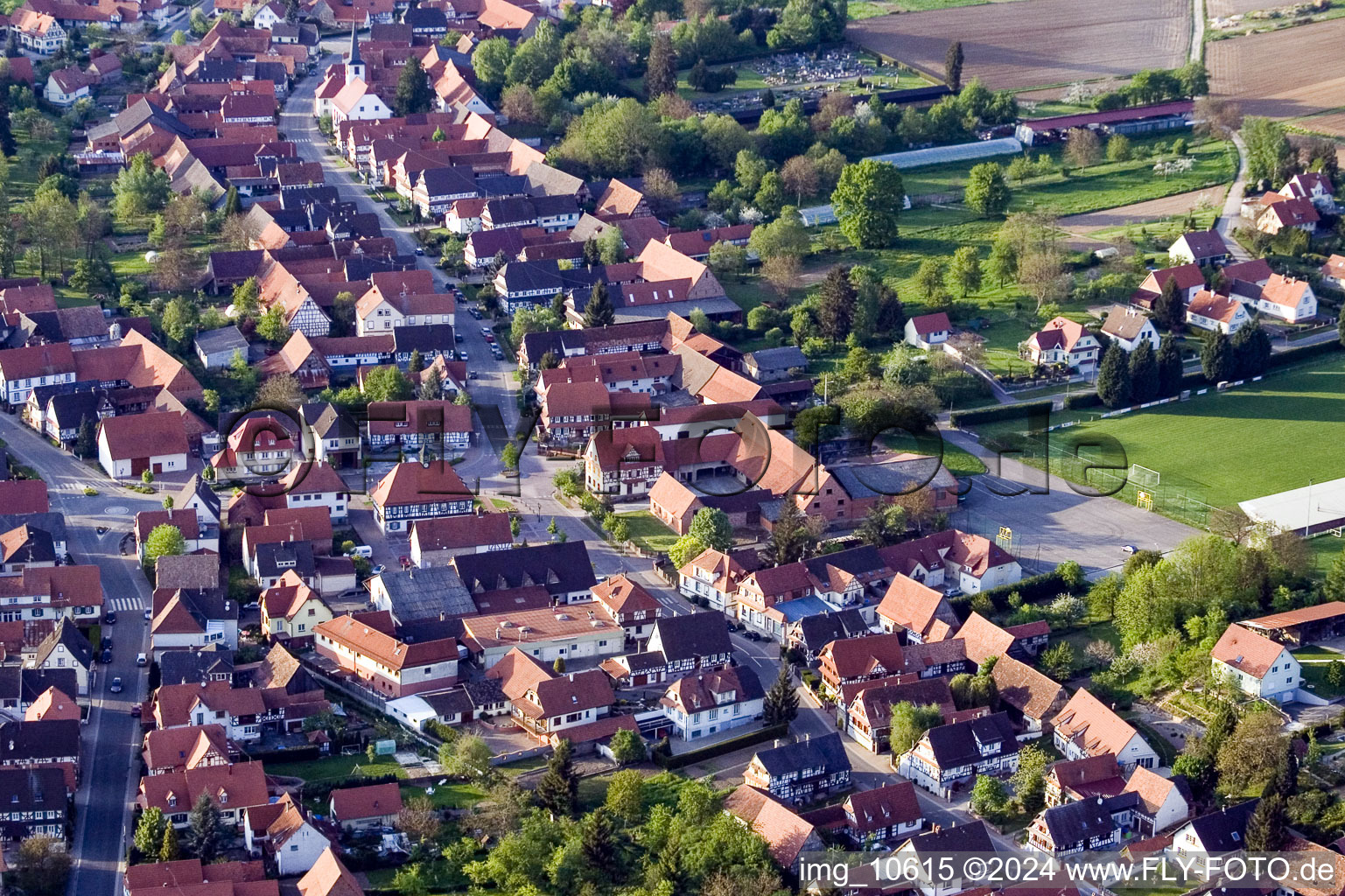 Seebach dans le département Bas Rhin, France hors des airs