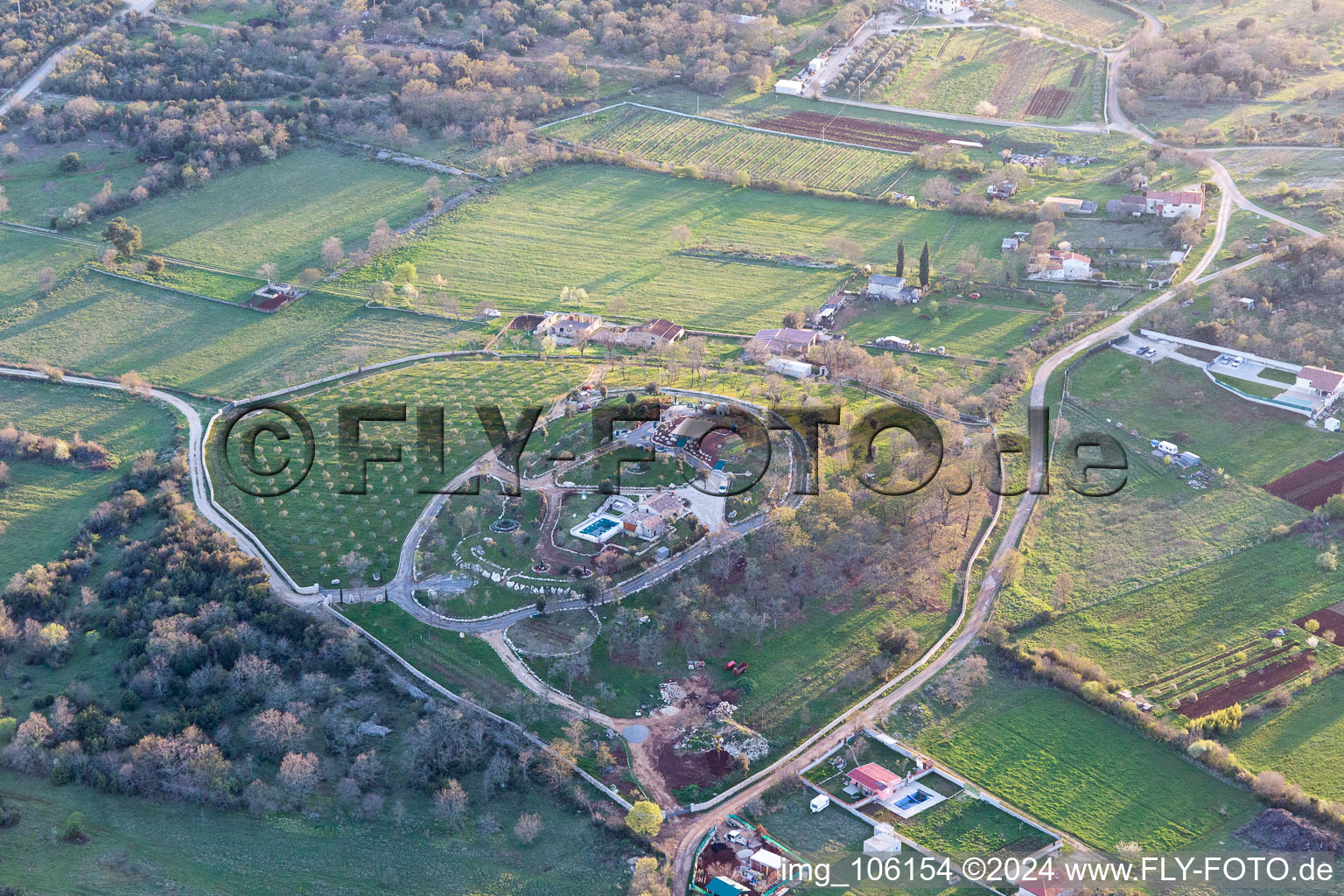 Vue oblique de Spanidiga dans le département Gespanschaft Istrien, Croatie