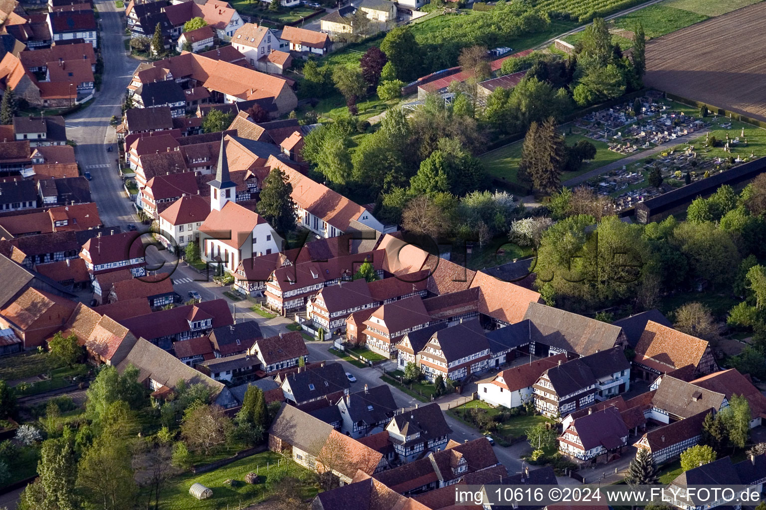 Seebach dans le département Bas Rhin, France vue d'en haut