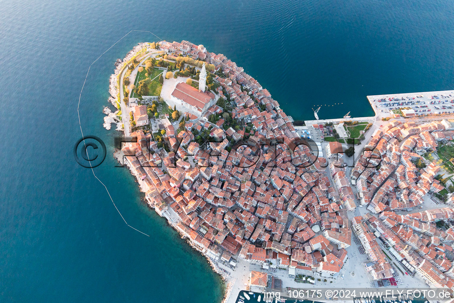 Vue oblique de Rovinj dans le département Gespanschaft Istrien, Croatie