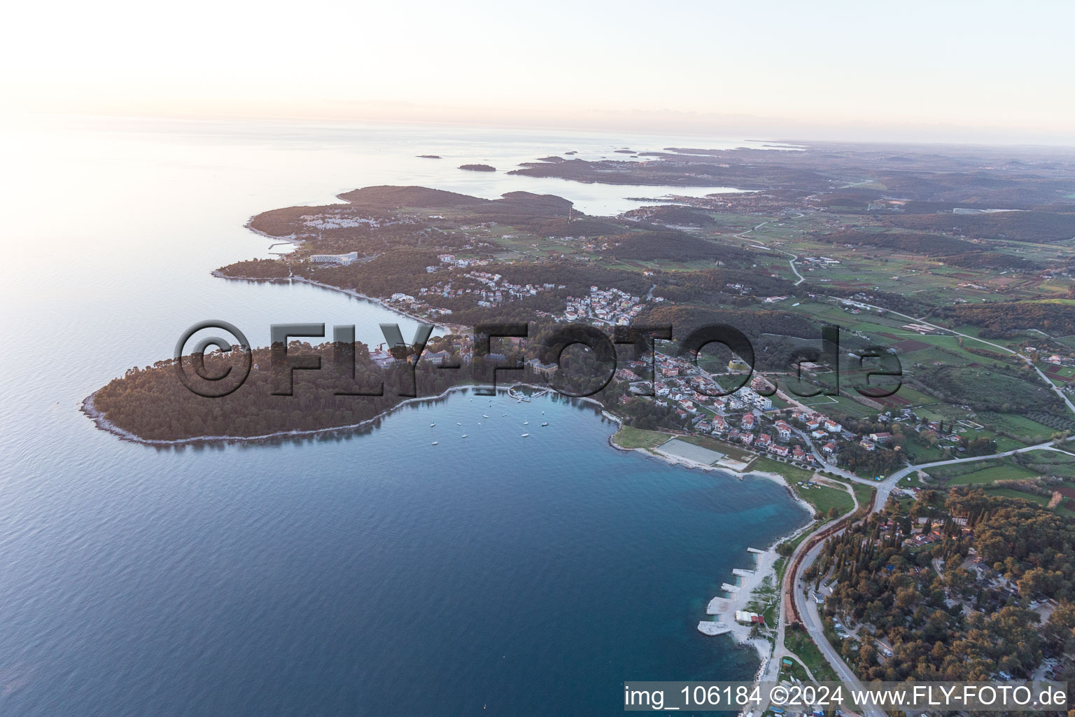 Image drone de Rovinj dans le département Gespanschaft Istrien, Croatie