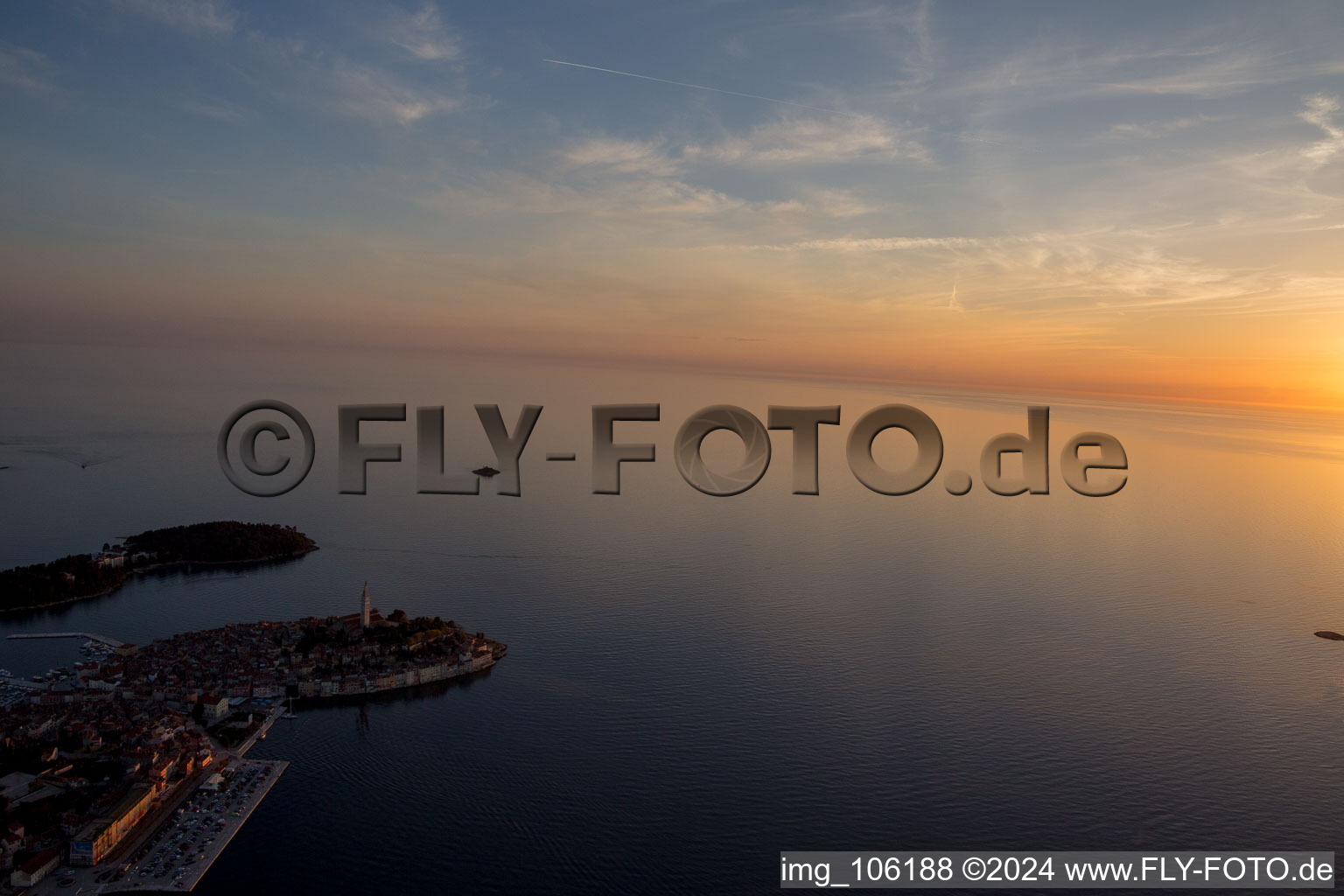 Photographie aérienne de Rovinj dans le département Gespanschaft Istrien, Croatie