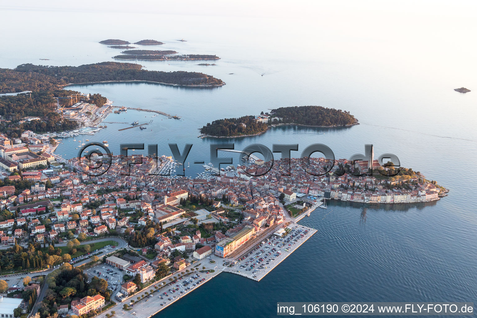 Rovinj dans le département Gespanschaft Istrien, Croatie d'en haut