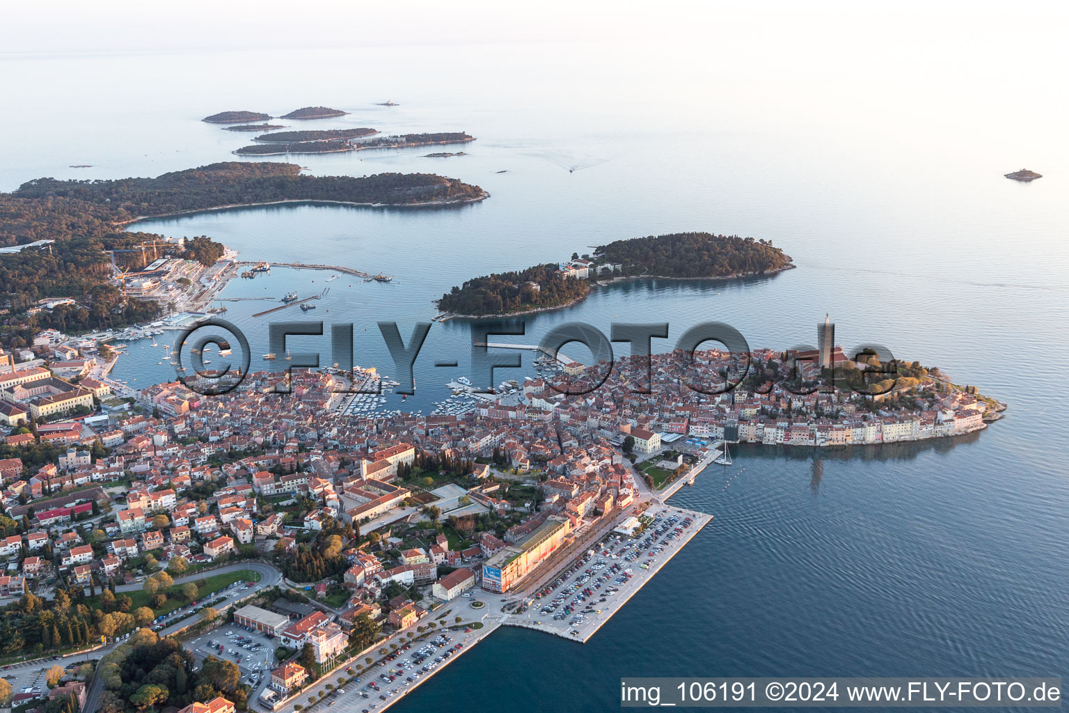 Rovinj dans le département Gespanschaft Istrien, Croatie hors des airs