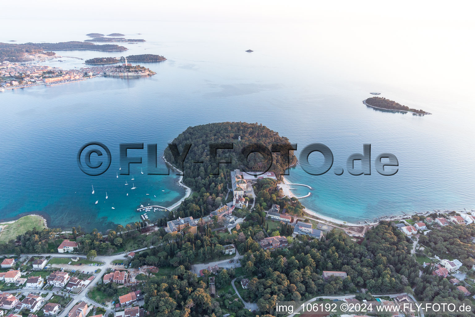 Rovinj dans le département Gespanschaft Istrien, Croatie vue d'en haut