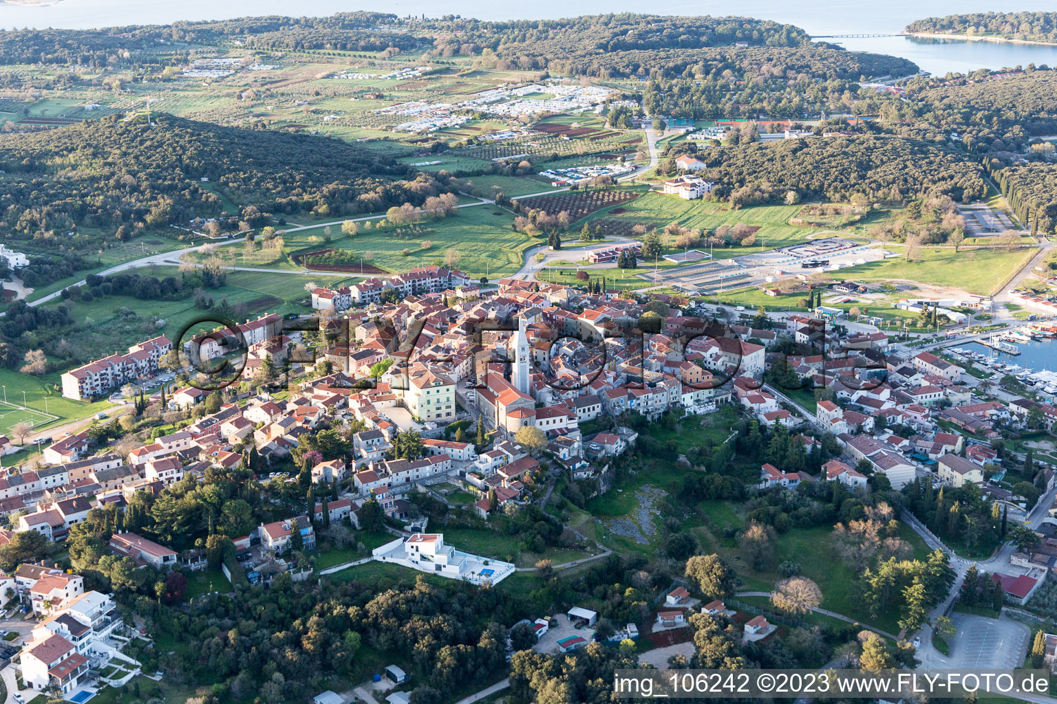 Stancija Valkanela dans le département Istrie, Croatie du point de vue du drone