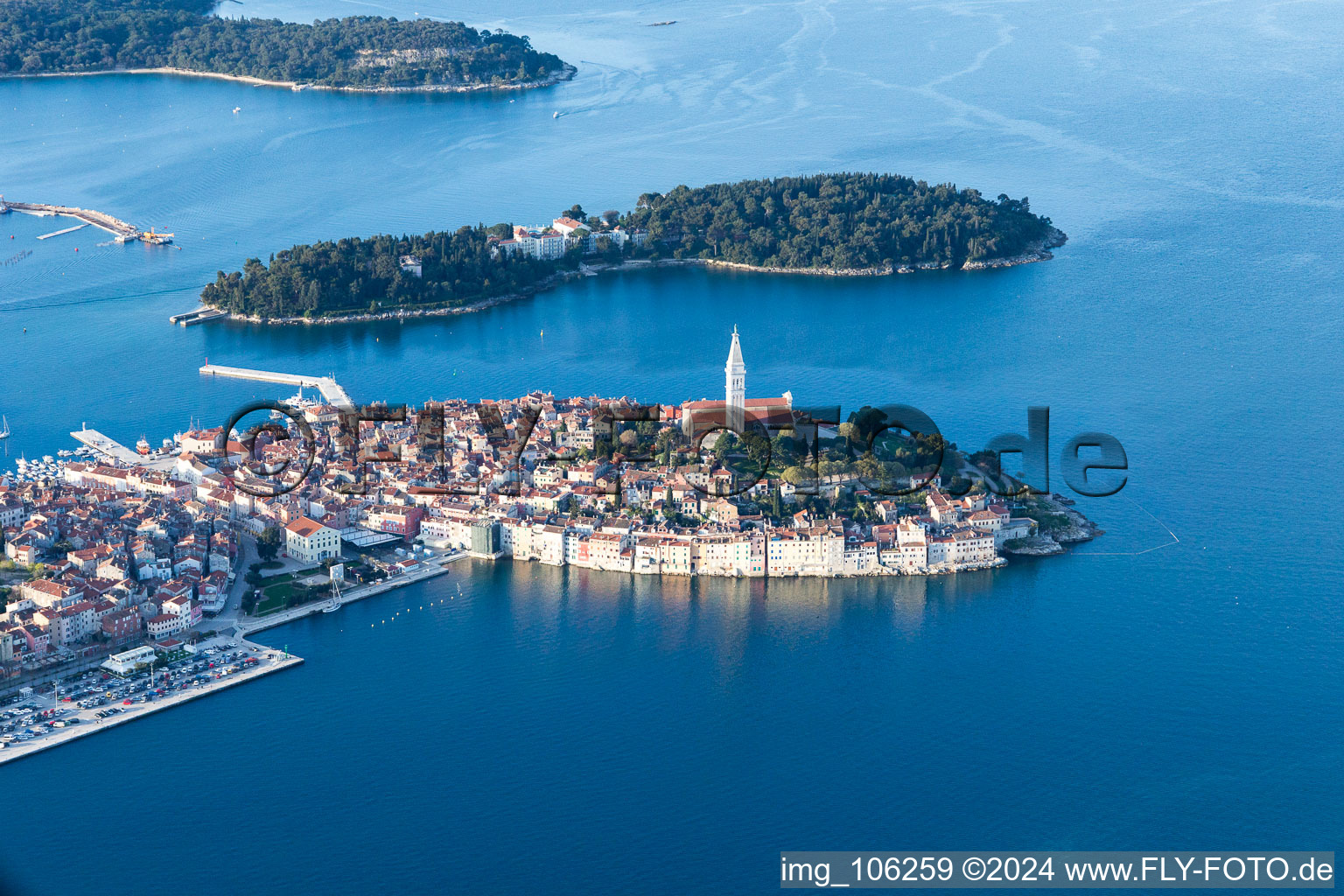 Photographie aérienne de Rovinj dans le département Gespanschaft Istrien, Croatie