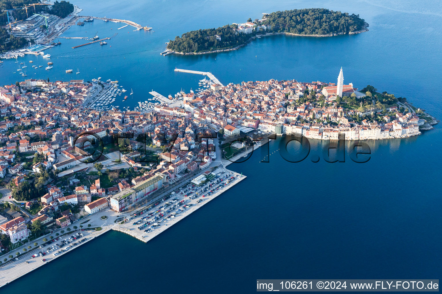 Rovinj dans le département Gespanschaft Istrien, Croatie d'en haut