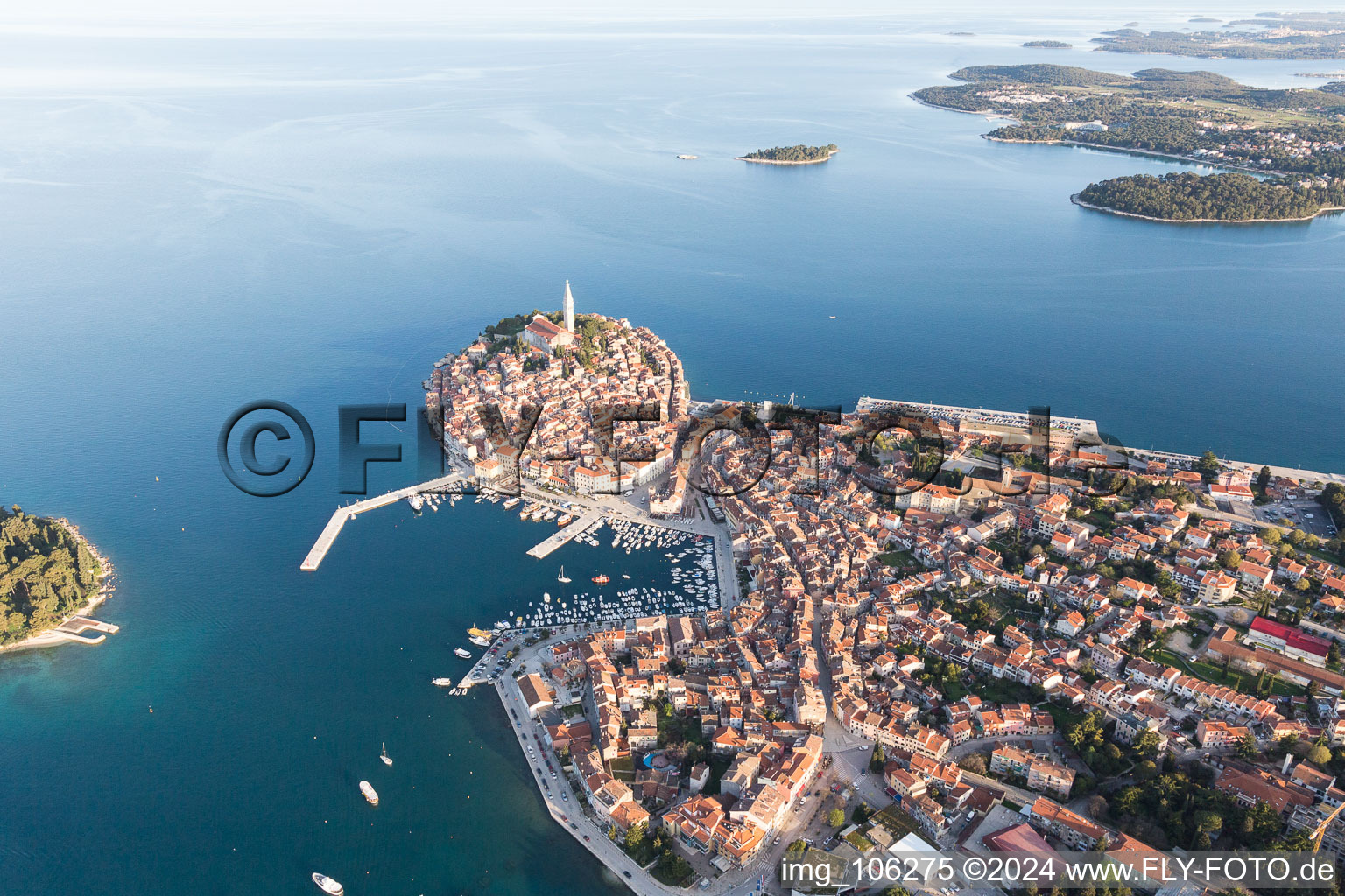 Photographie aérienne de Rovinj dans le département Gespanschaft Istrien, Croatie