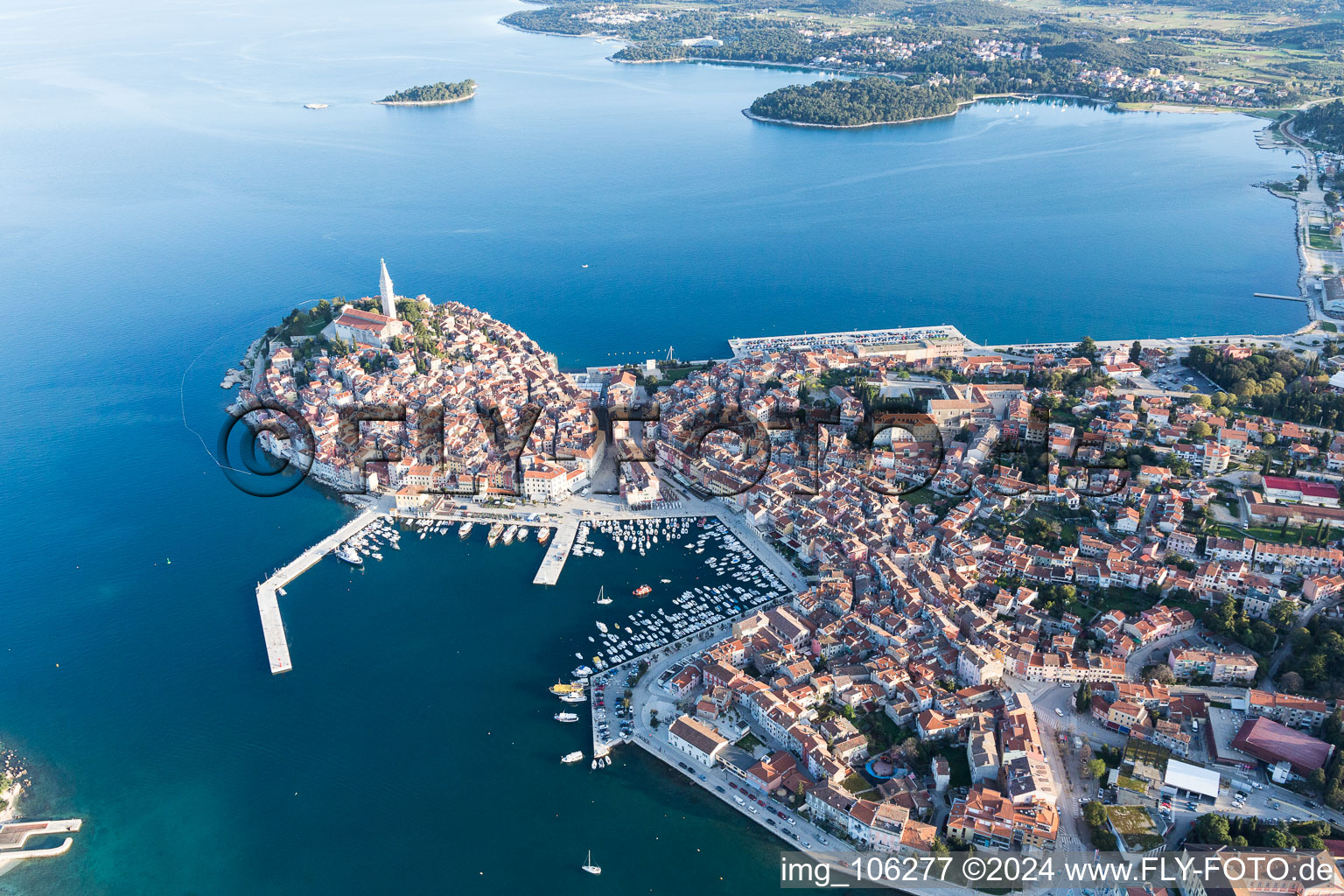 Rovinj dans le département Gespanschaft Istrien, Croatie d'en haut