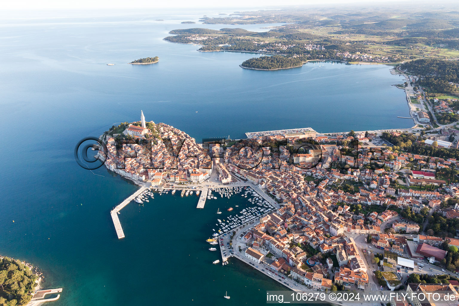 Rovinj dans le département Gespanschaft Istrien, Croatie vue d'en haut