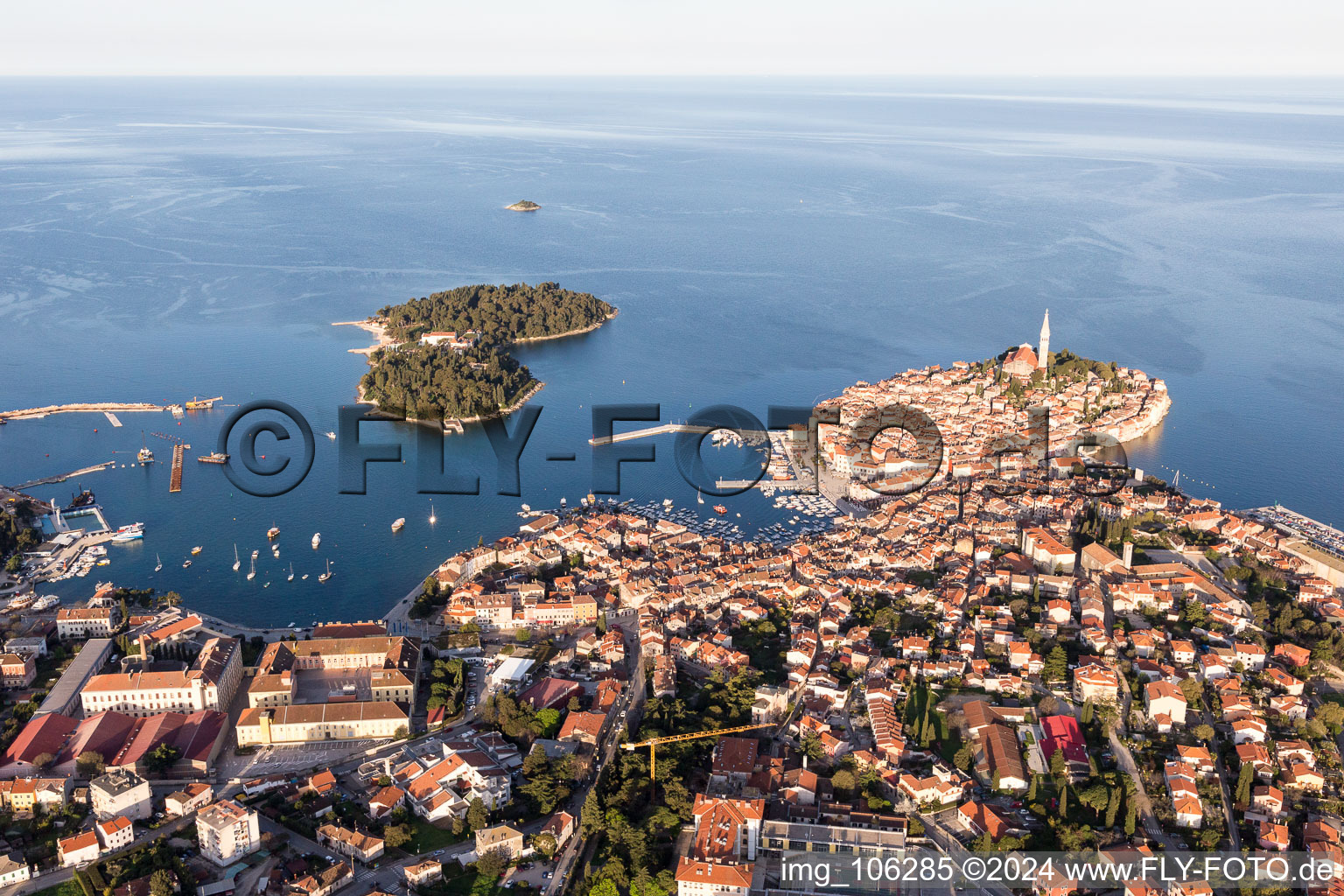 Vue oblique de Štanga dans le département Gespanschaft Istrien, Croatie