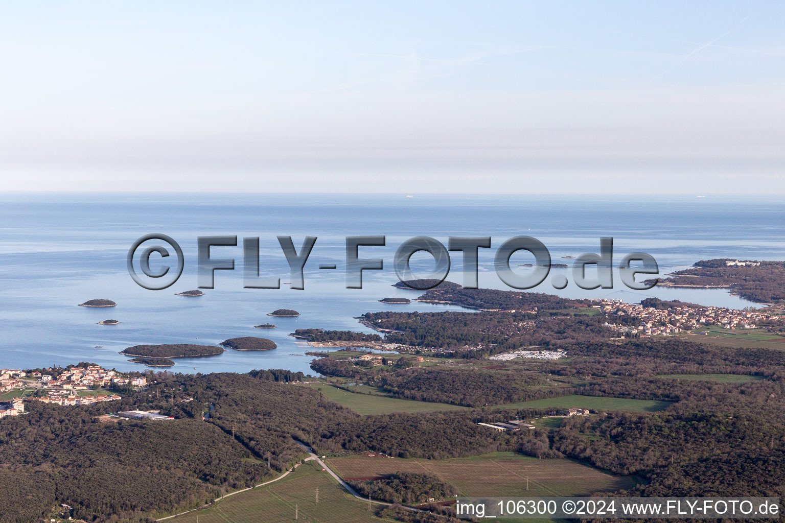 Vue oblique de Flengi dans le département Gespanschaft Istrien, Croatie