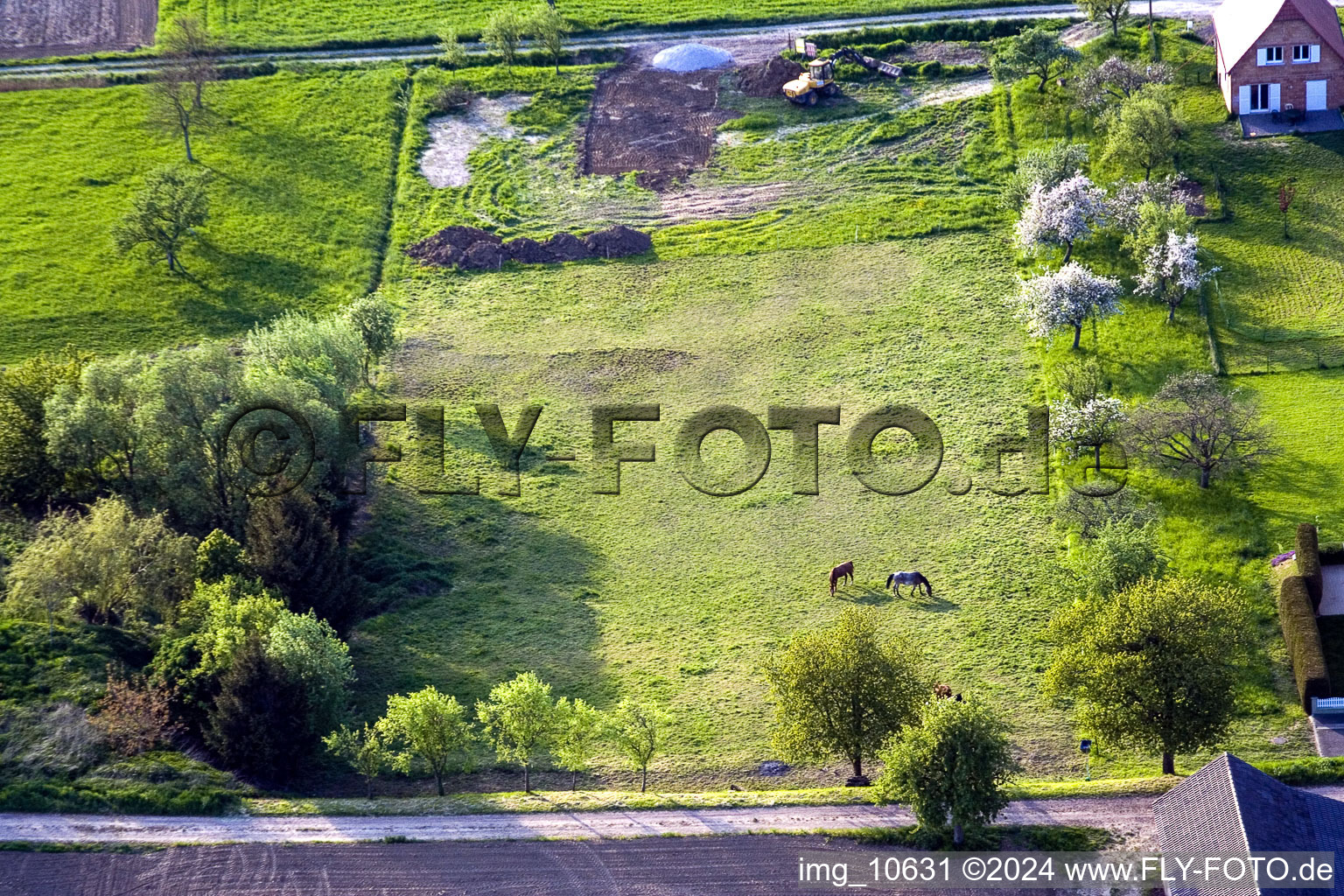 Photographie aérienne de Schœnenbourg dans le département Bas Rhin, France