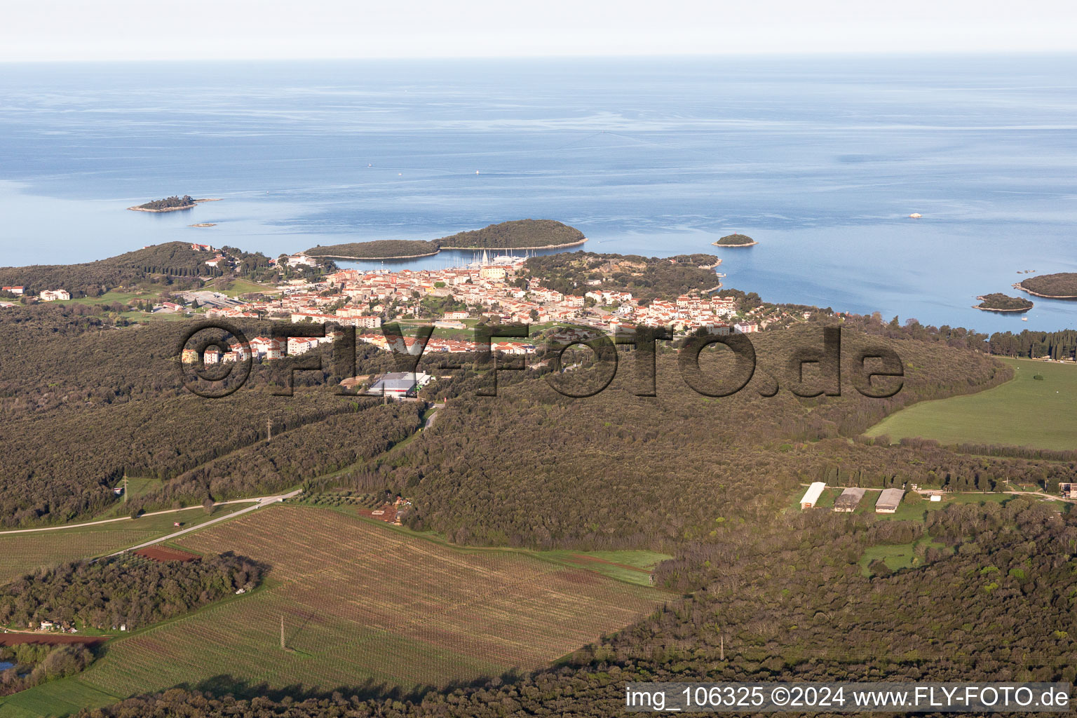 Flengi dans le département Gespanschaft Istrien, Croatie depuis l'avion