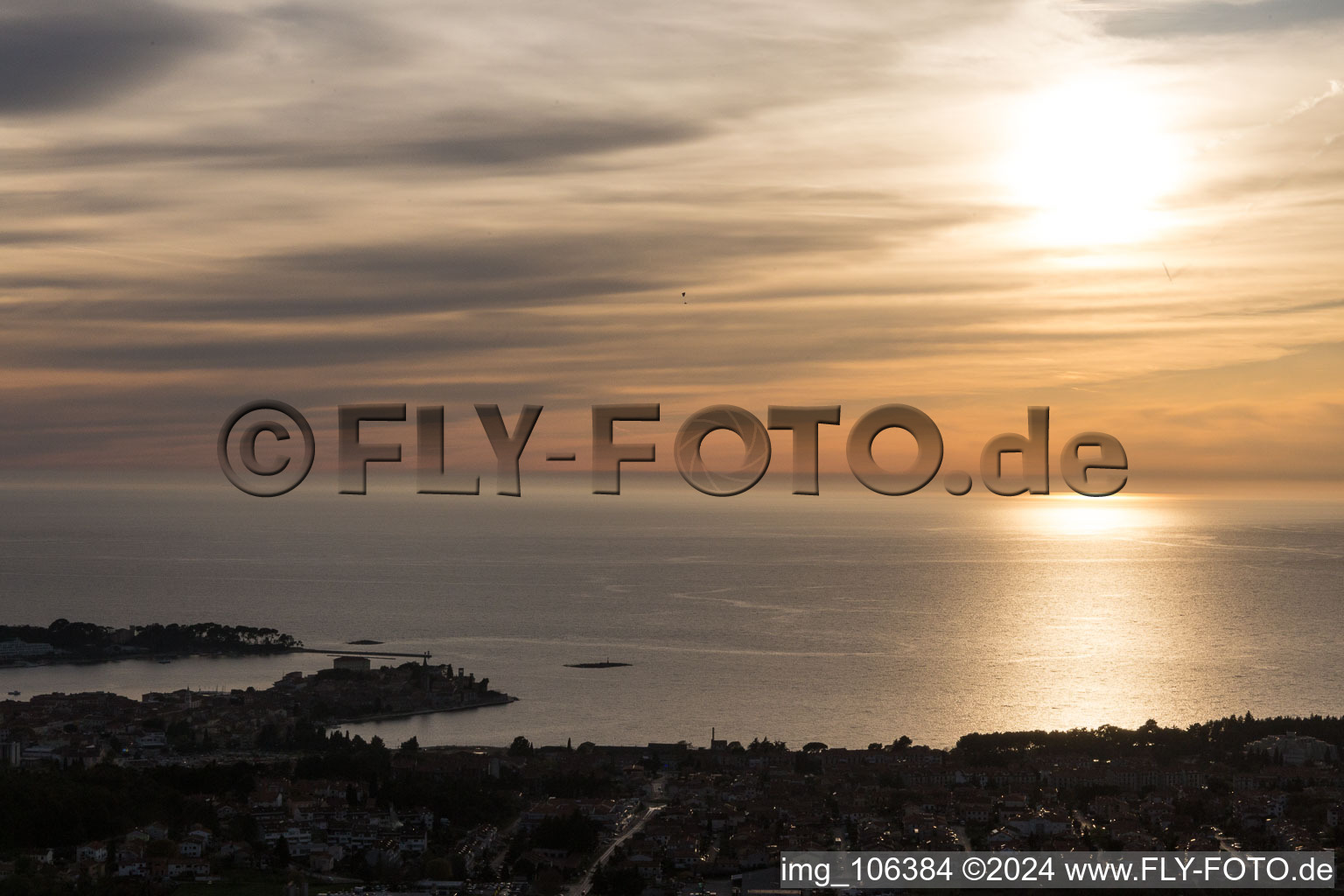 Vue oblique de Vrvari dans le département Gespanschaft Istrien, Croatie