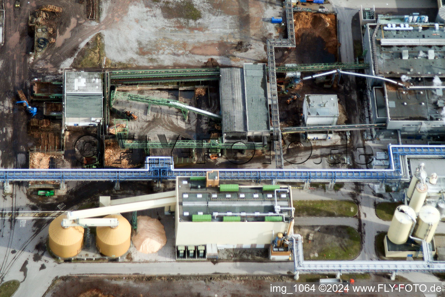 Vue oblique de Usine de papier Stora Enso à le quartier Knielingen in Karlsruhe dans le département Bade-Wurtemberg, Allemagne