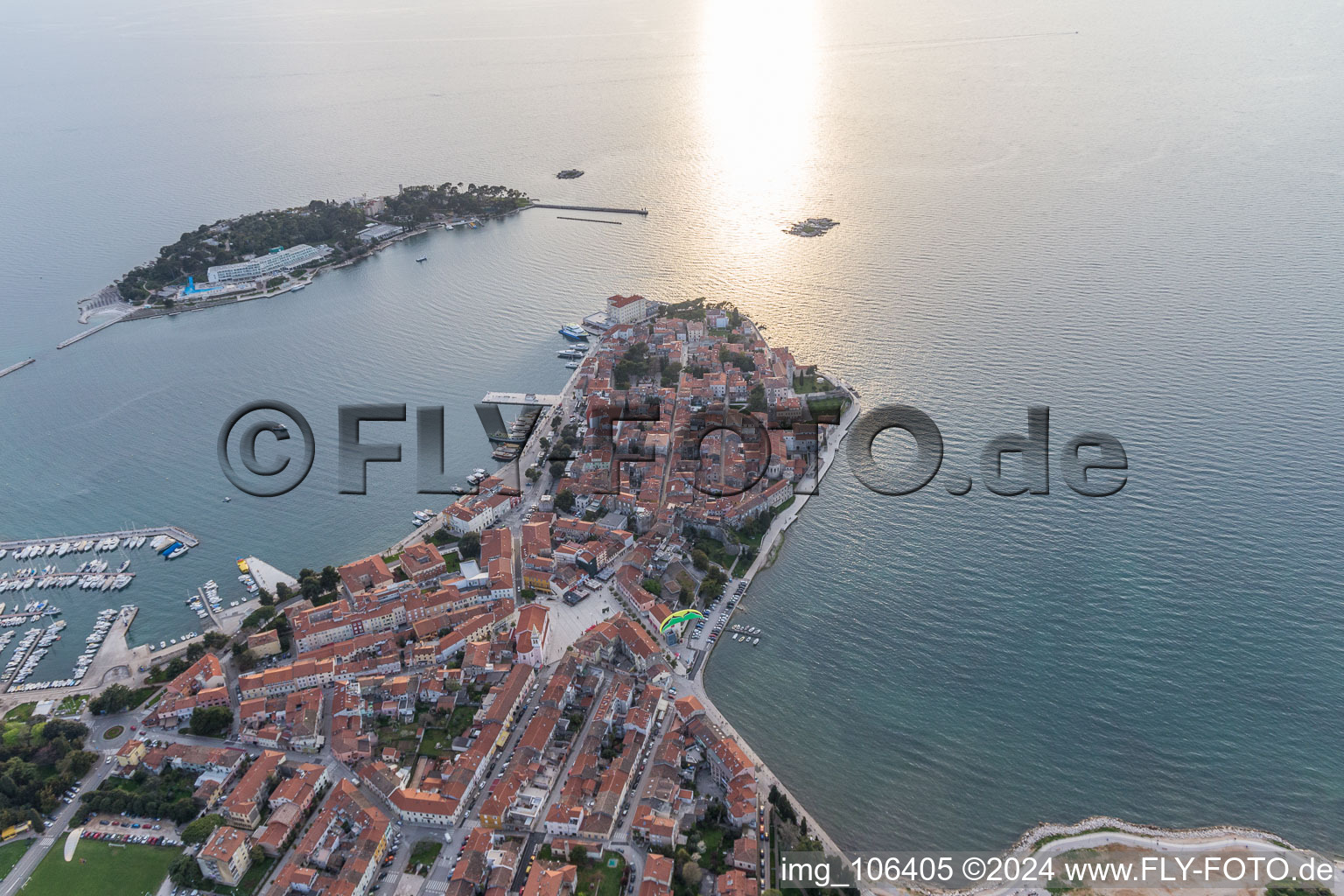 Enregistrement par drone de Poreč dans le département Gespanschaft Istrien, Croatie