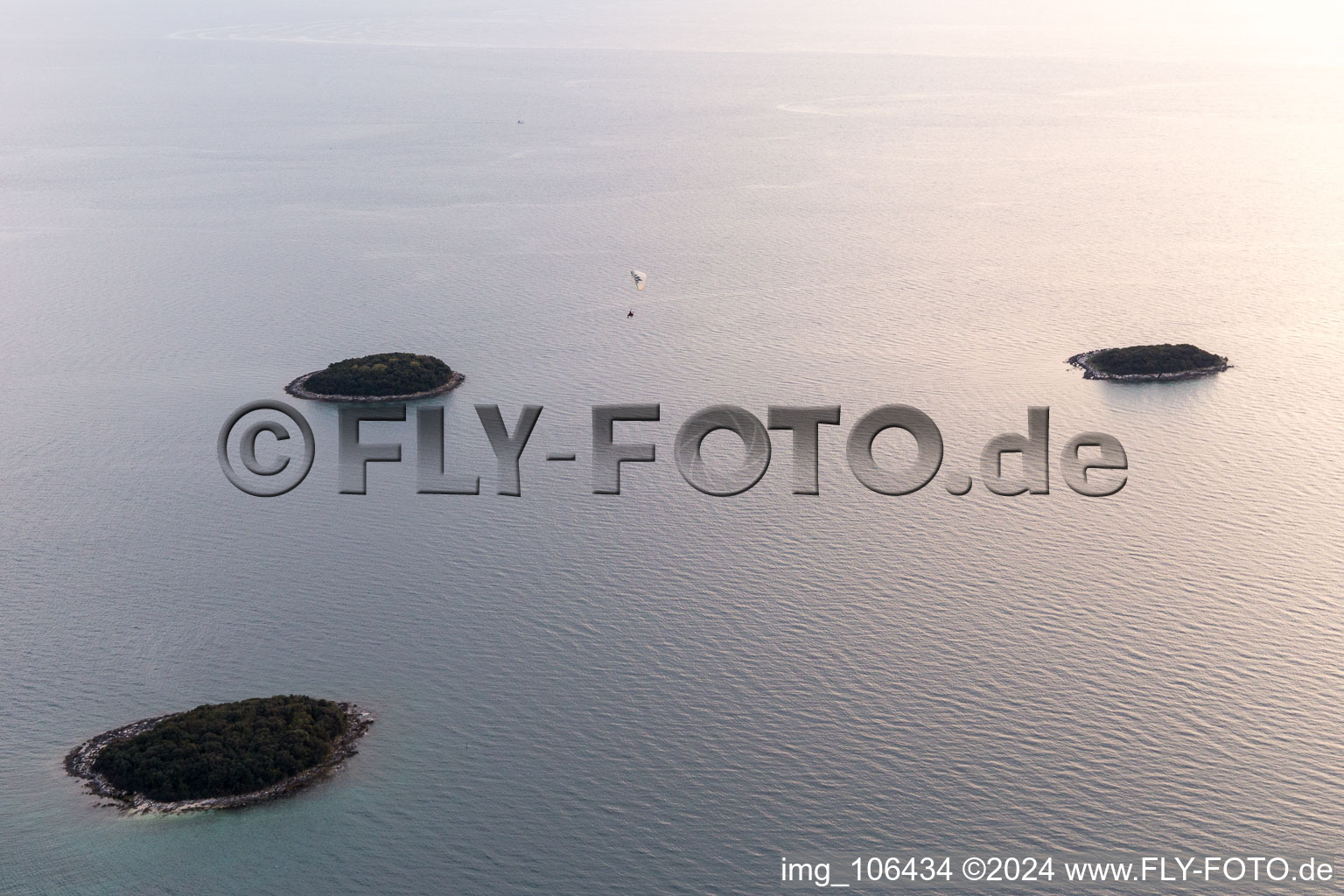 Vue d'oiseau de Funtana dans le département Gespanschaft Istrien, Croatie