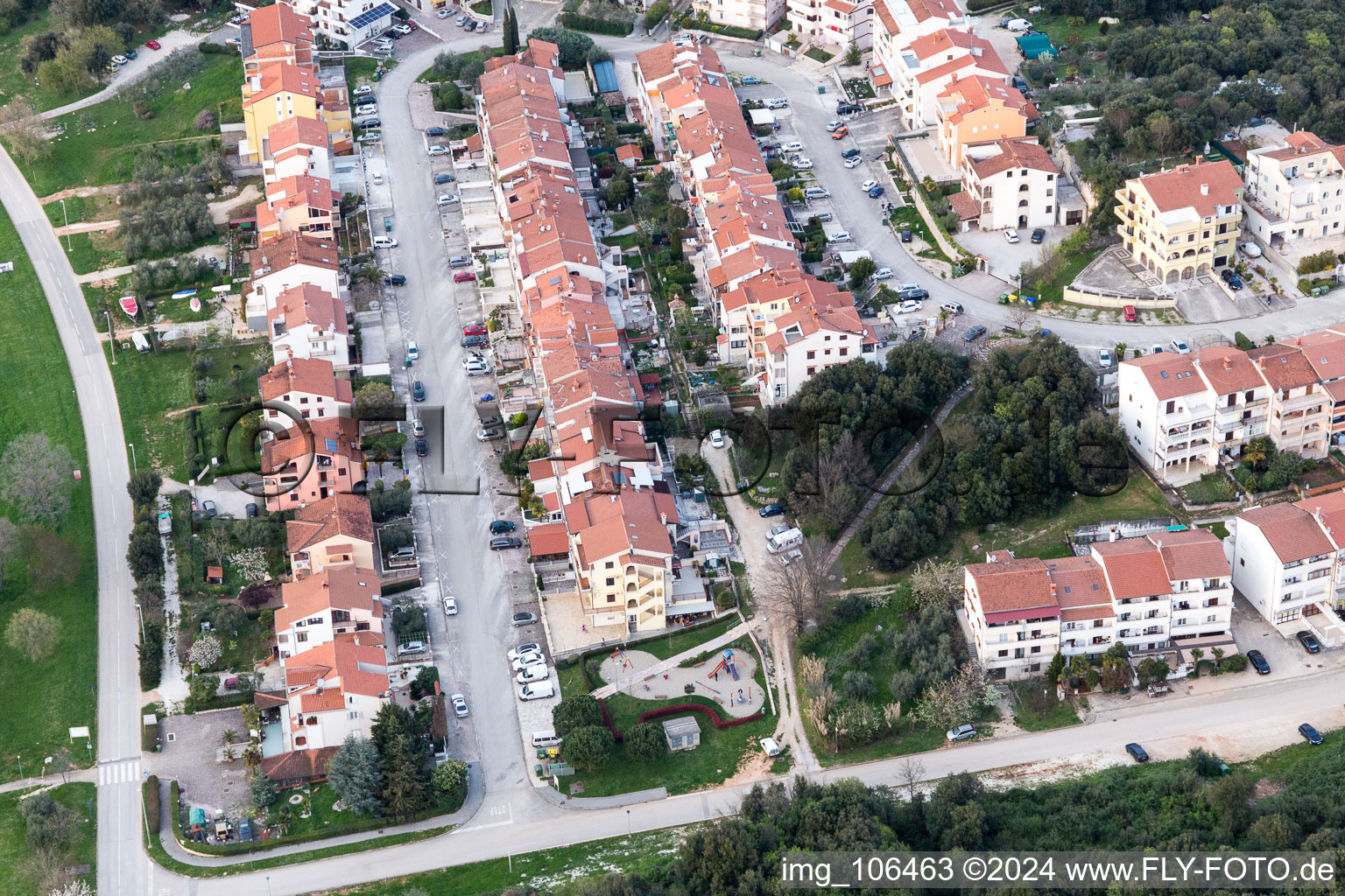 Vue aérienne de Vrsar dans le département Gespanschaft Istrien, Croatie