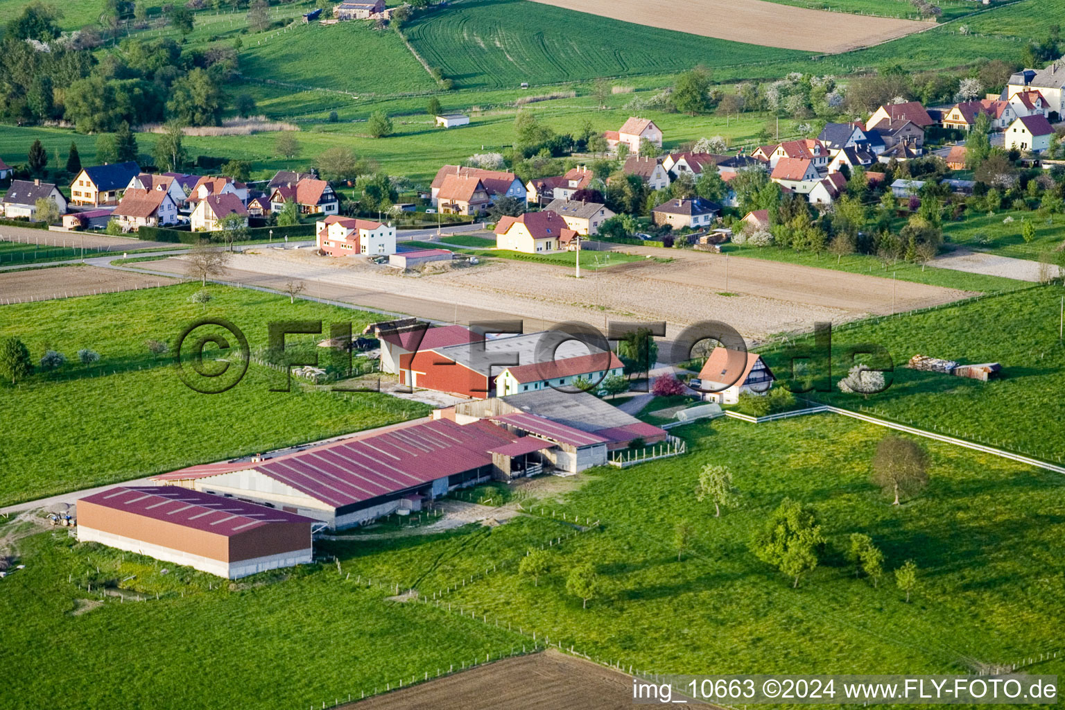 Surbourg dans le département Bas Rhin, France hors des airs