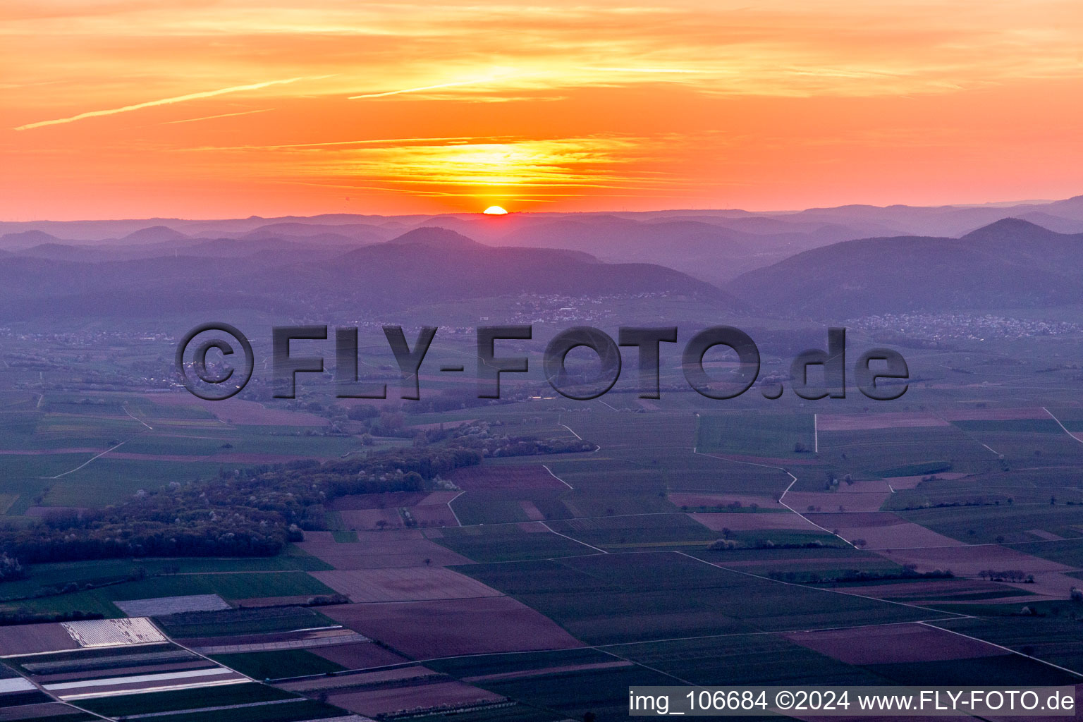 Niederhorbach dans le département Rhénanie-Palatinat, Allemagne vue du ciel