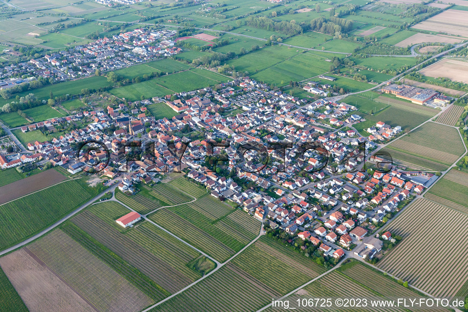 Ruppertsberg dans le département Rhénanie-Palatinat, Allemagne hors des airs