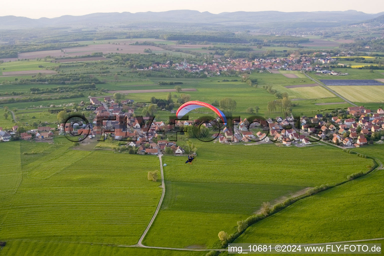 Eschbach dans le département Bas Rhin, France hors des airs