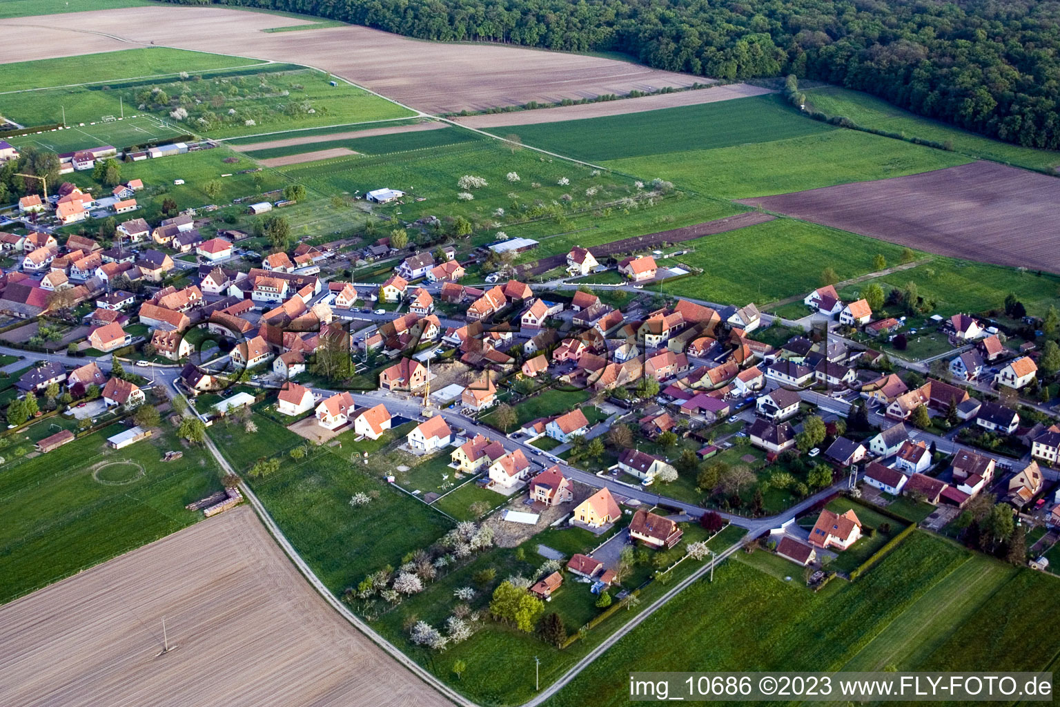 Enregistrement par drone de Eschbach dans le département Bas Rhin, France
