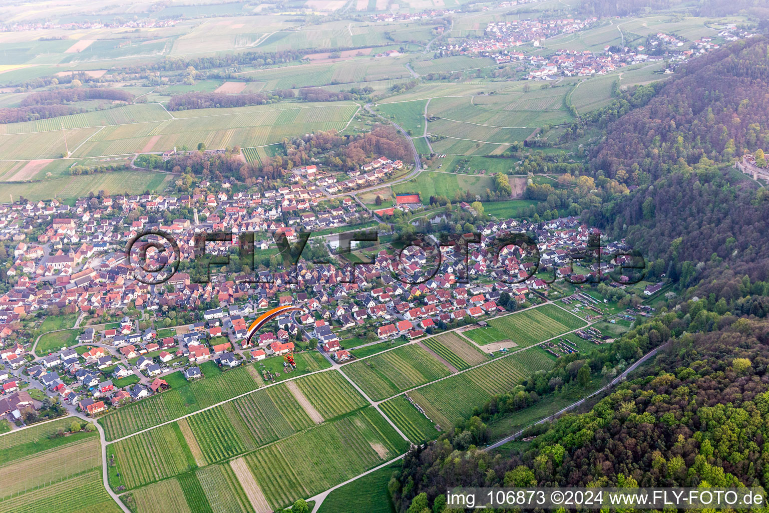 Klingenmünster dans le département Rhénanie-Palatinat, Allemagne du point de vue du drone