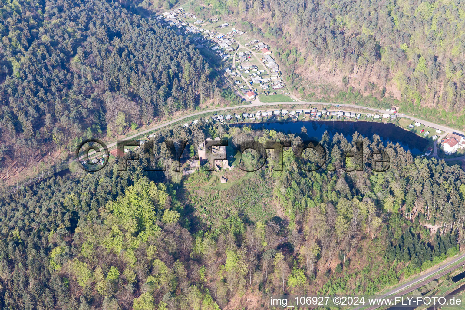 Enregistrement par drone de Dahn dans le département Rhénanie-Palatinat, Allemagne