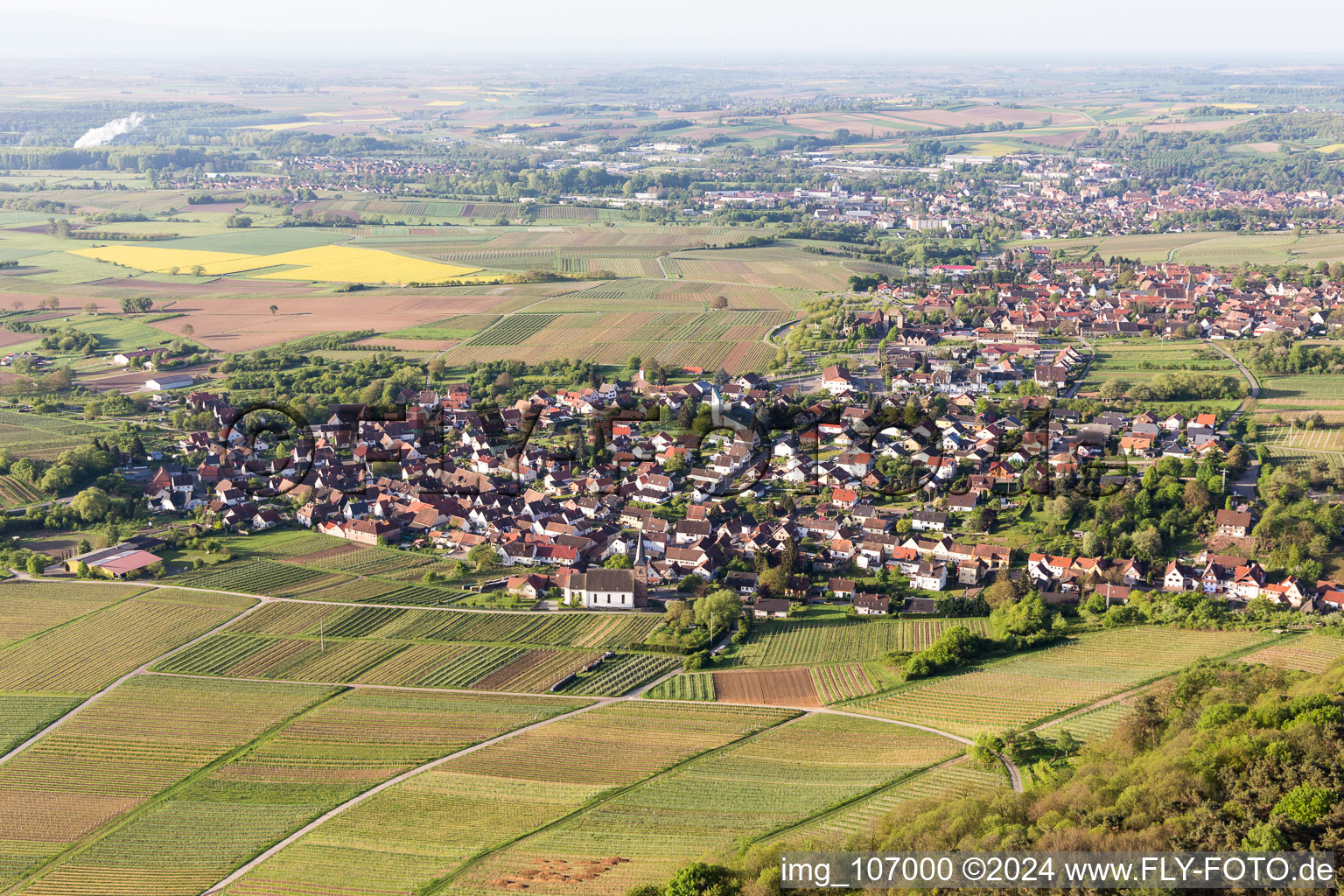 Quartier Rechtenbach in Schweigen-Rechtenbach dans le département Rhénanie-Palatinat, Allemagne depuis l'avion