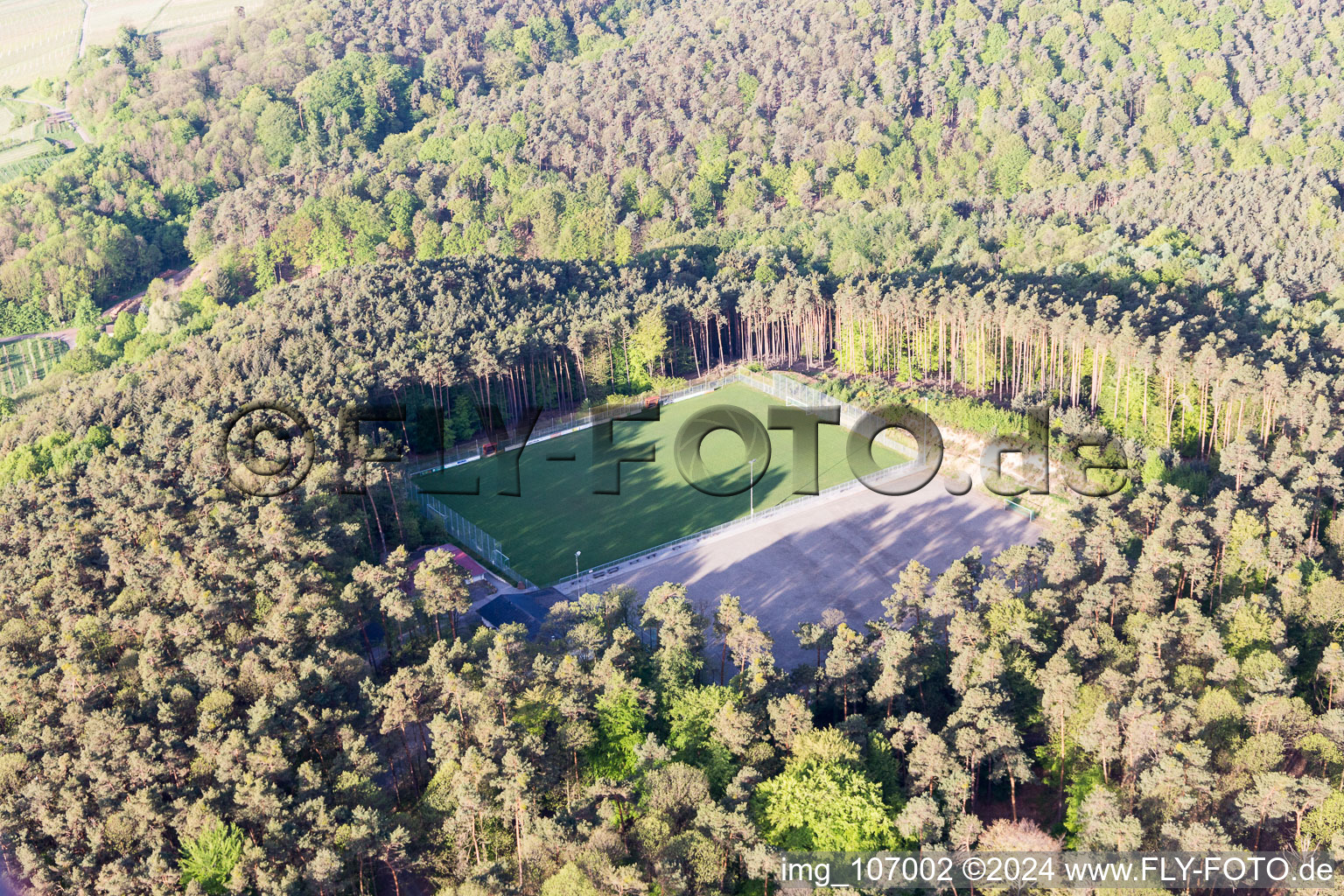 Vue d'oiseau de Quartier Rechtenbach in Schweigen-Rechtenbach dans le département Rhénanie-Palatinat, Allemagne