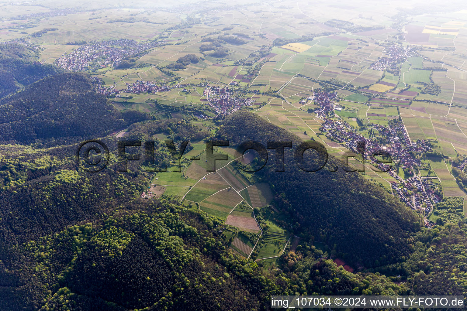 Pleisweiler-Oberhofen dans le département Rhénanie-Palatinat, Allemagne d'en haut