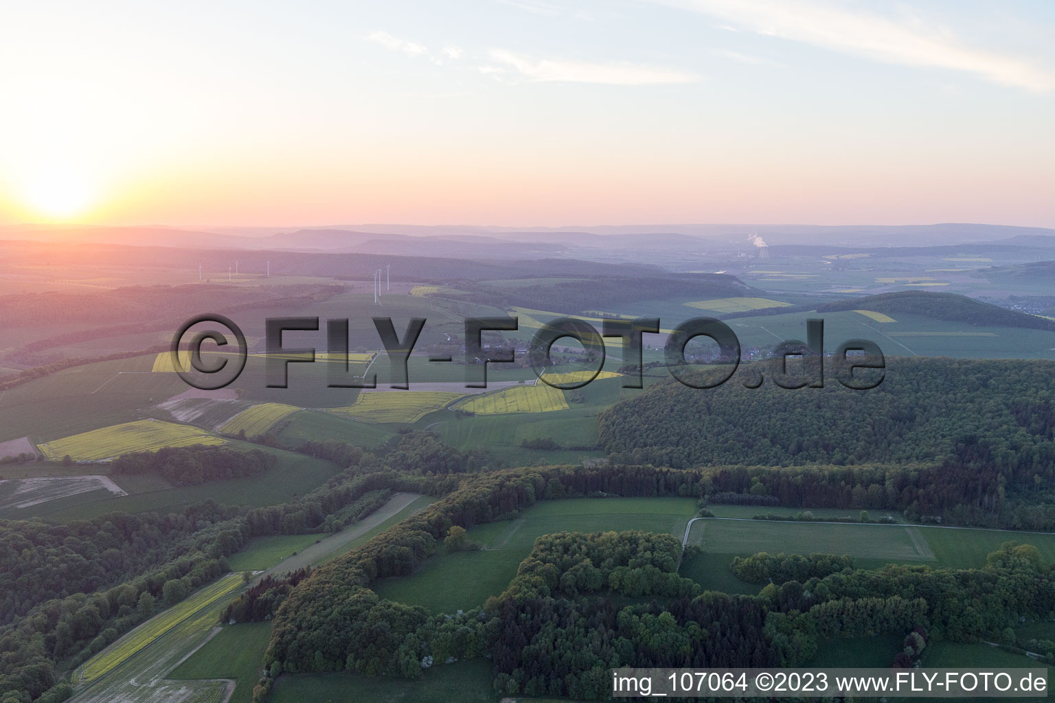Vue aérienne de Hohe dans le département Basse-Saxe, Allemagne