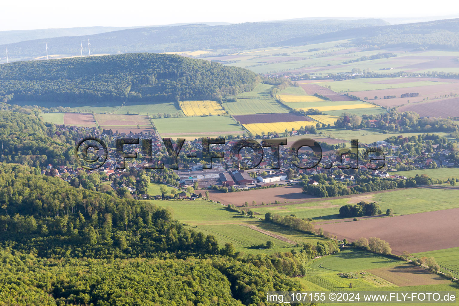 Vue aérienne de Lauenstein dans le département Basse-Saxe, Allemagne