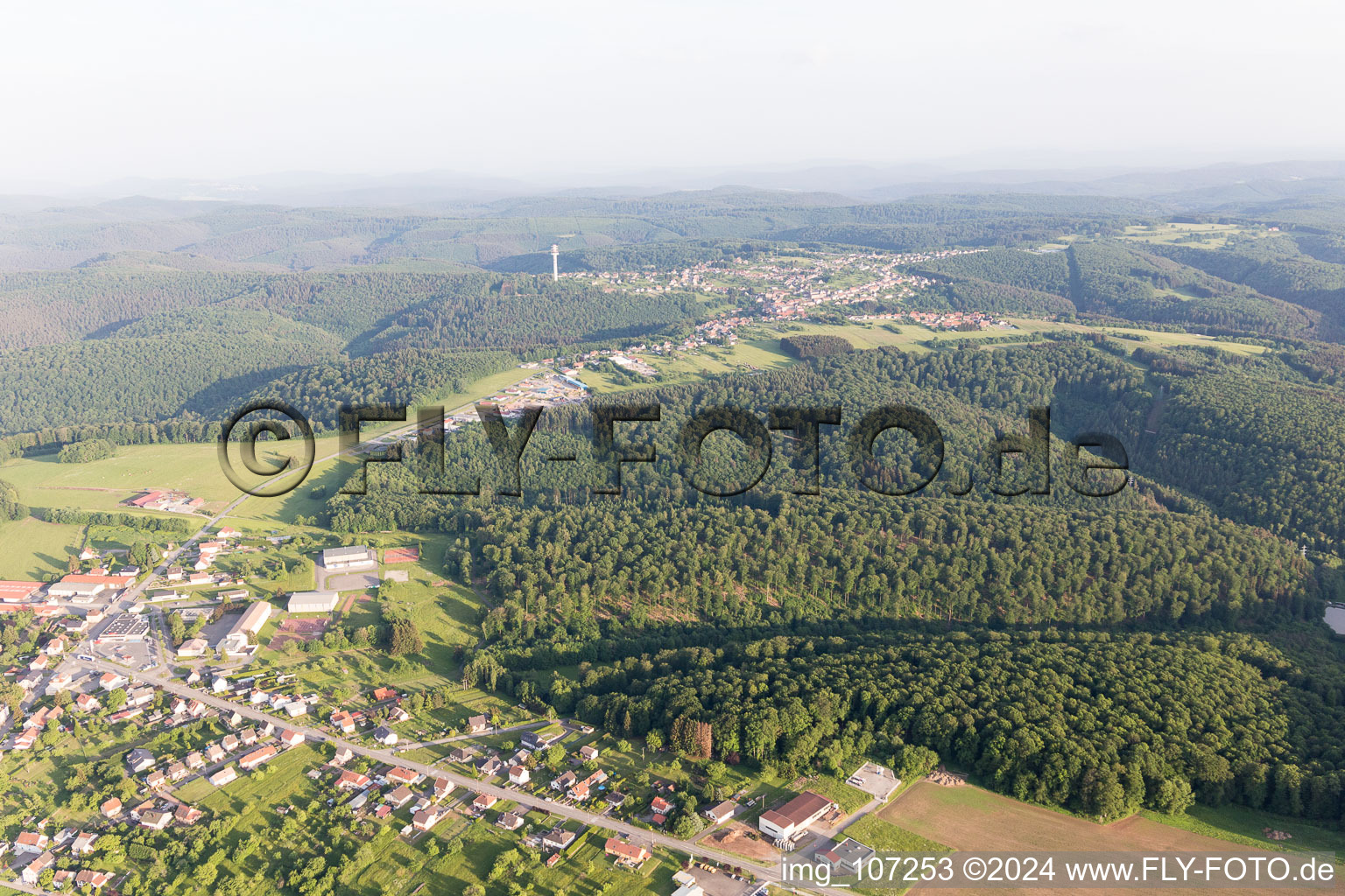 Lemberg dans le département Moselle, France depuis l'avion