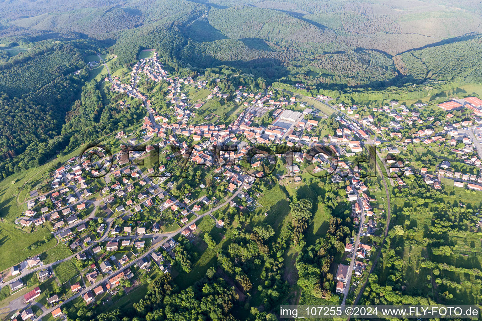 Lemberg dans le département Moselle, France vue du ciel