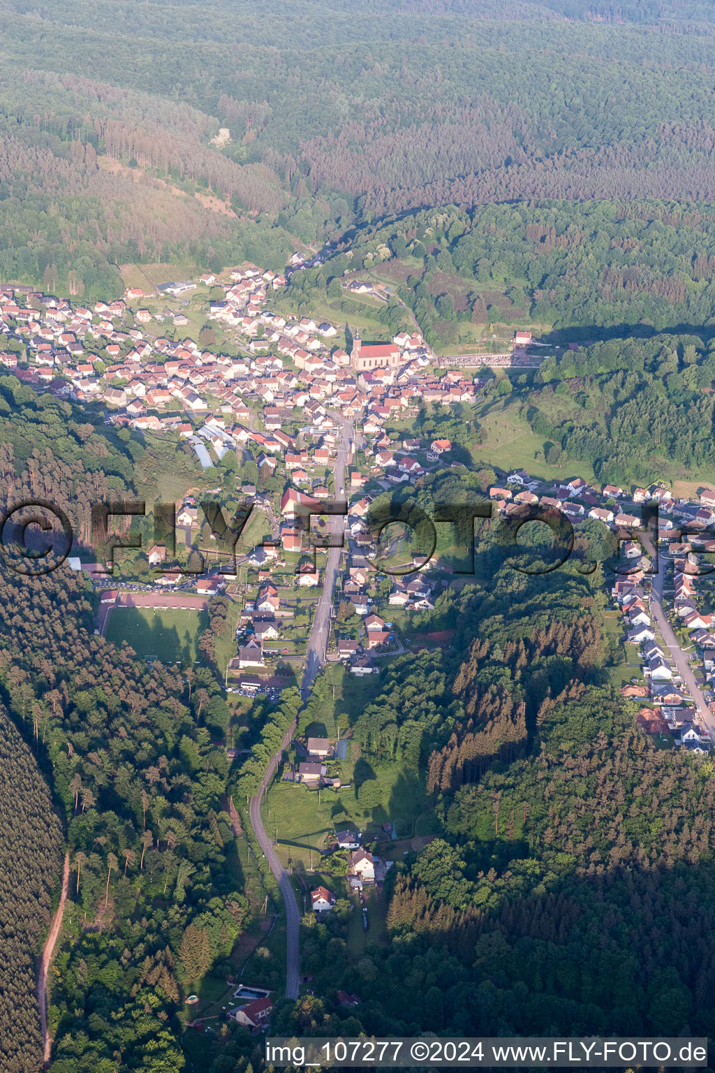 Vue oblique de Cherche à Soucht dans le département Moselle, France