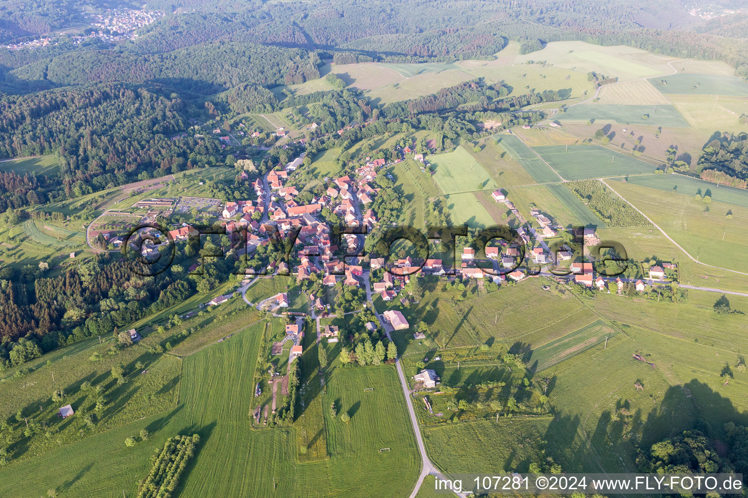 Photographie aérienne de Volksberg dans le département Bas Rhin, France