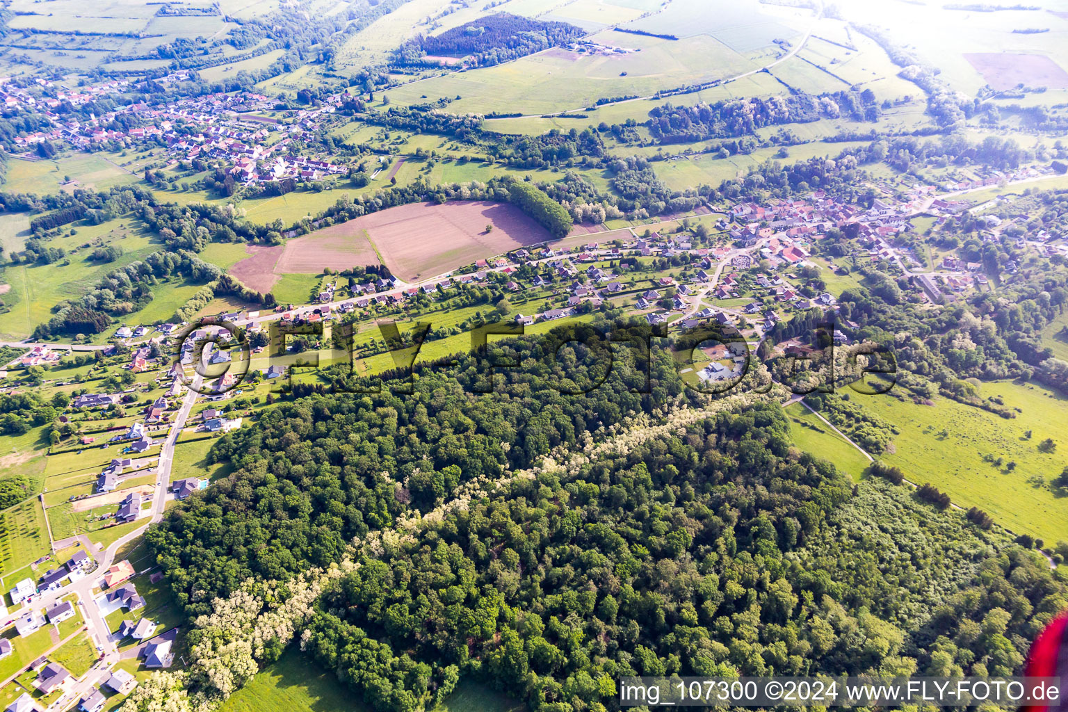 Vue aérienne de Blies-Ébersing dans le département Moselle, France