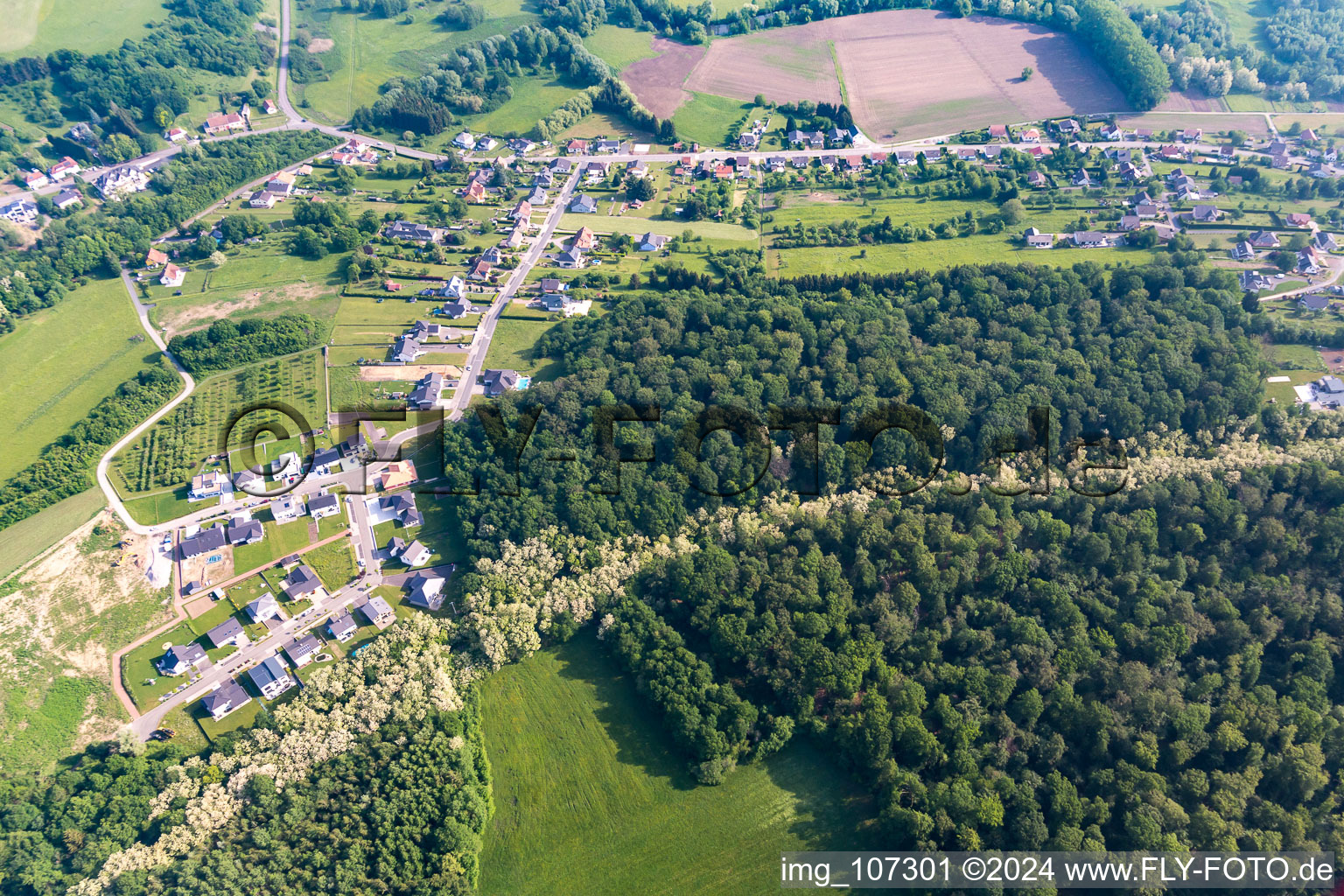 Vue aérienne de Blies-Ébersing dans le département Moselle, France