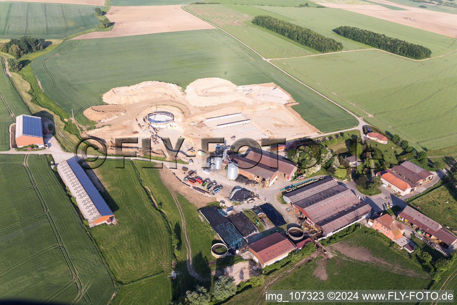 Vue aérienne de Gros-Réderching dans le département Moselle, France