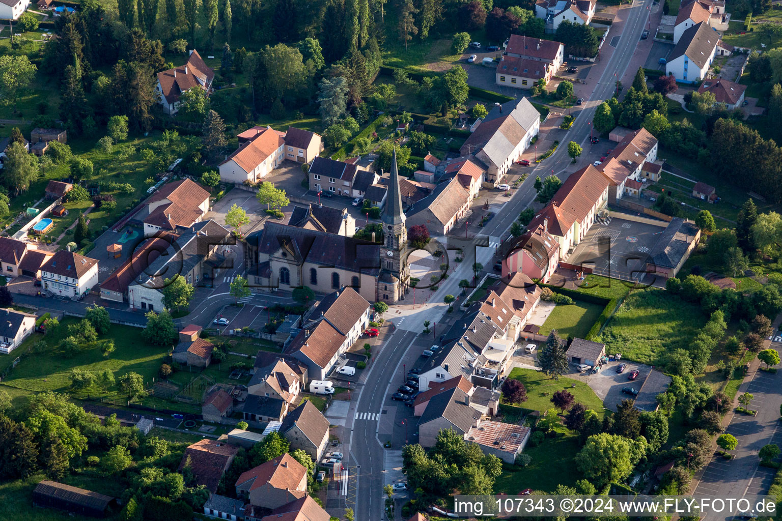 Vue aérienne de Hambach dans le département Moselle, France