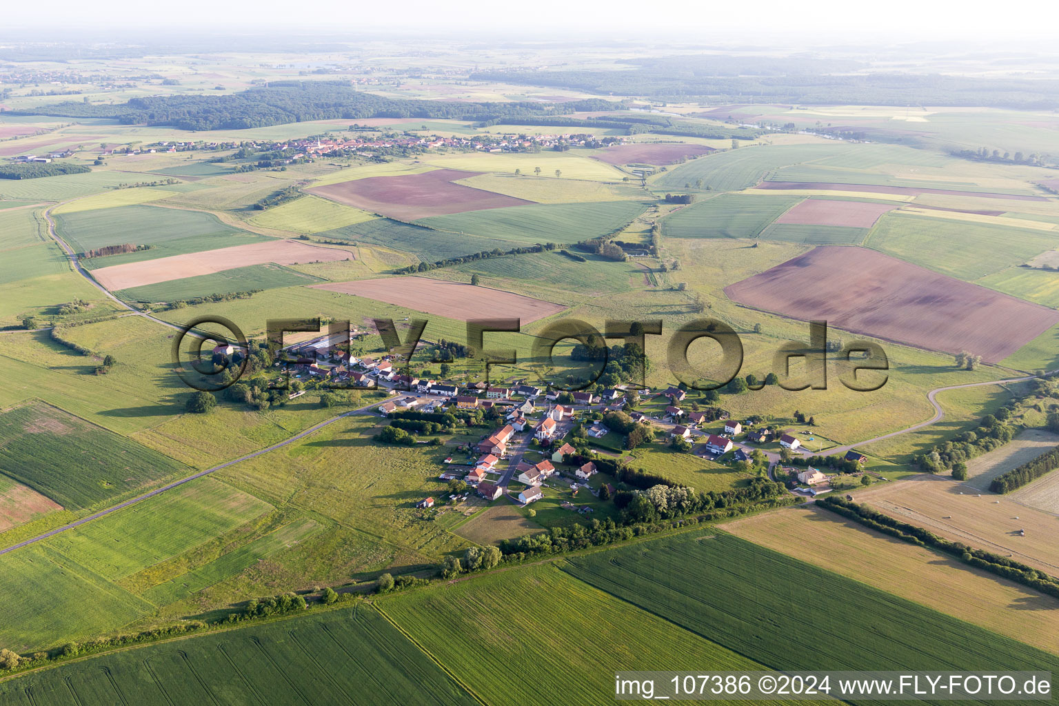 Vue aérienne de Hassenburg dans le département Moselle, France