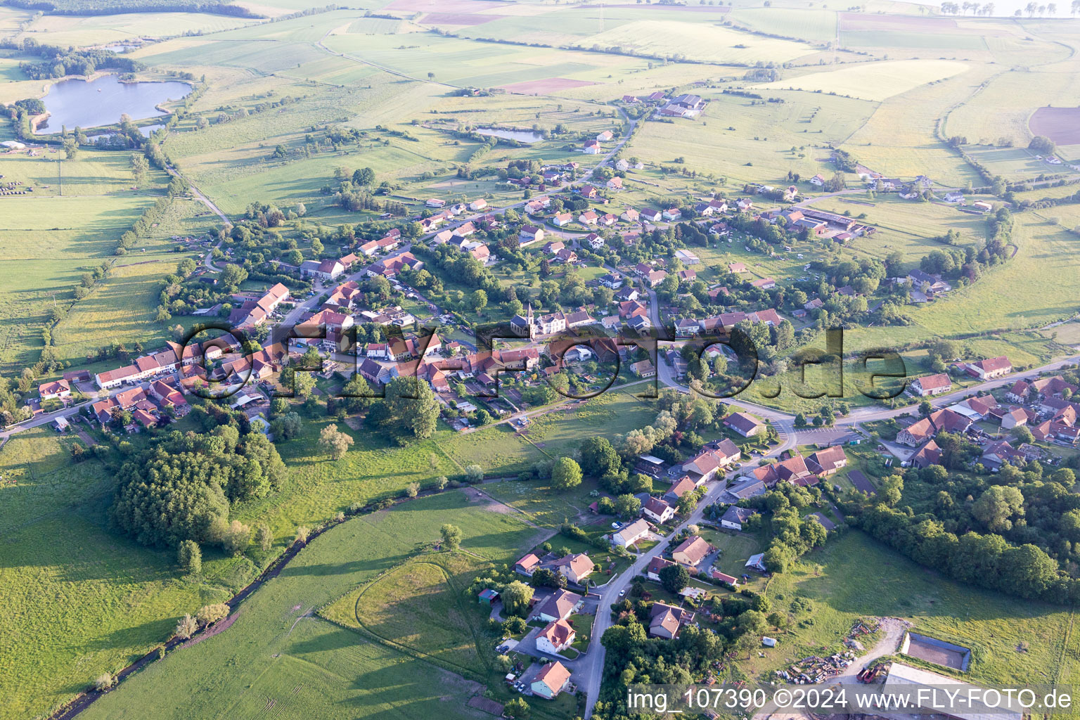 Vue aérienne de Vibersviller dans le département Moselle, France