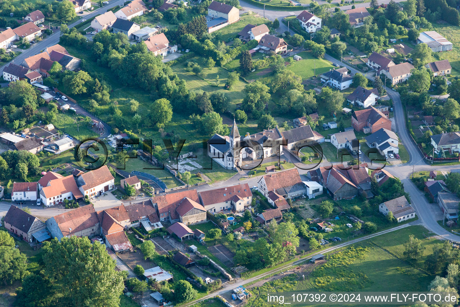 Photographie aérienne de Vibersviller dans le département Moselle, France