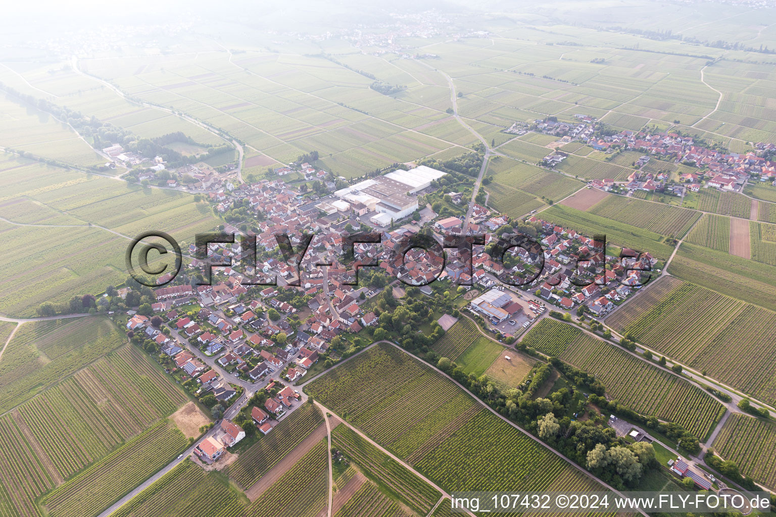 Böchingen dans le département Rhénanie-Palatinat, Allemagne du point de vue du drone