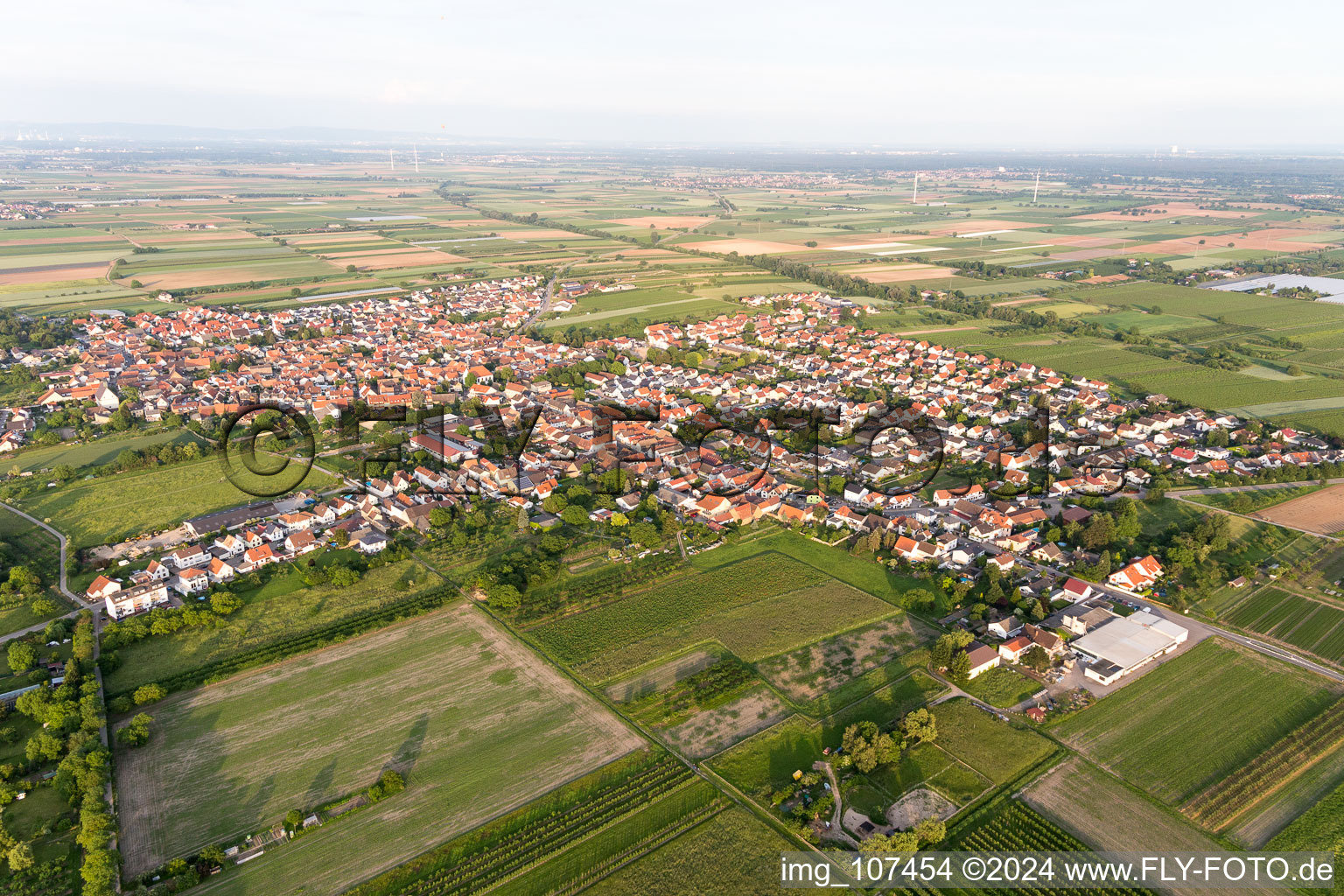 Vue oblique de Meckenheim dans le département Rhénanie-Palatinat, Allemagne